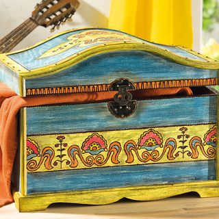 Fire Painting Wooden Chest