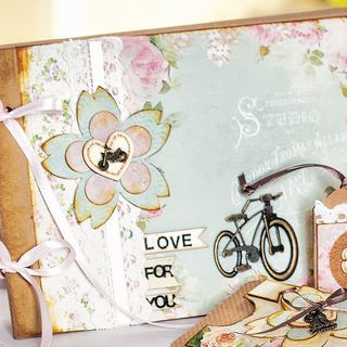 Instructions: Decorate scrapbook block in vintage style