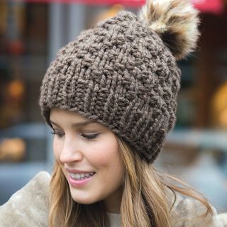 Knitting pattern pompom hat