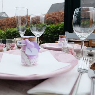 Gastgeschenk Hochzeitsmandeln Mints Glasflasche