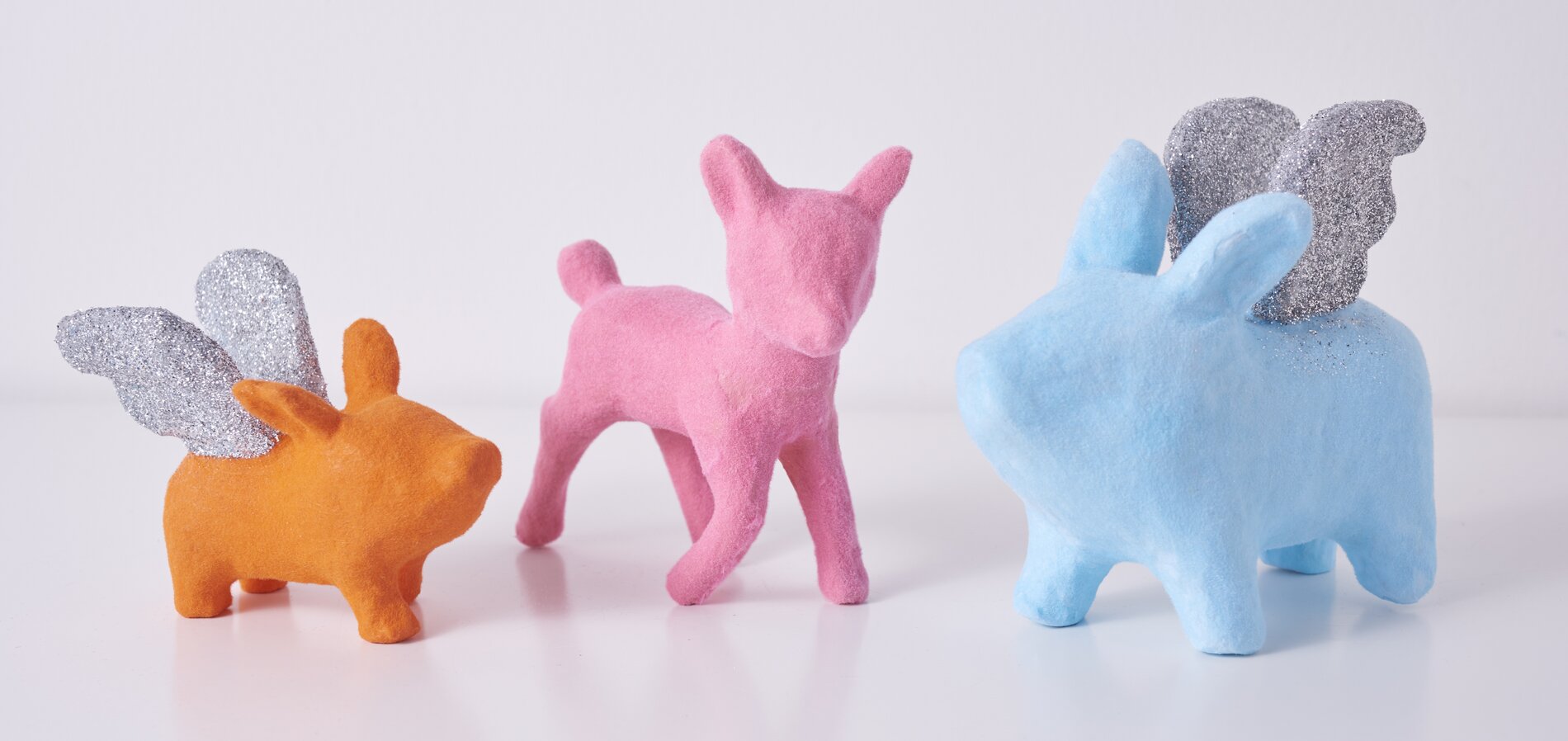 pappmaché-tiere flockpulver