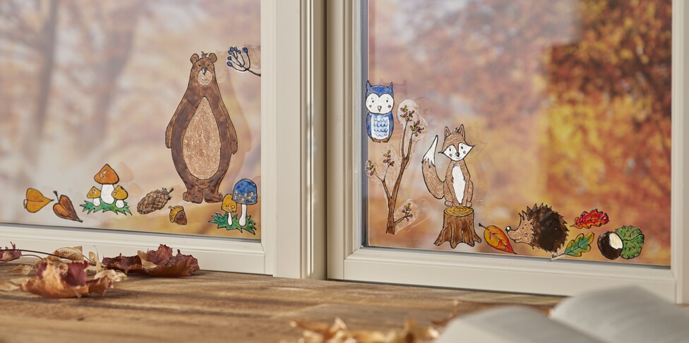 fensterbild waldtiere