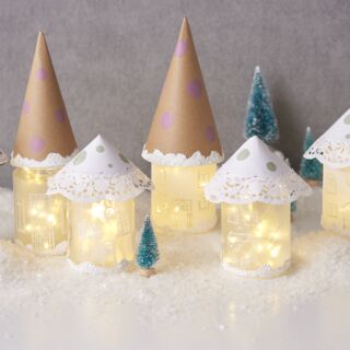 Winterdorf aus Schraubgläsern