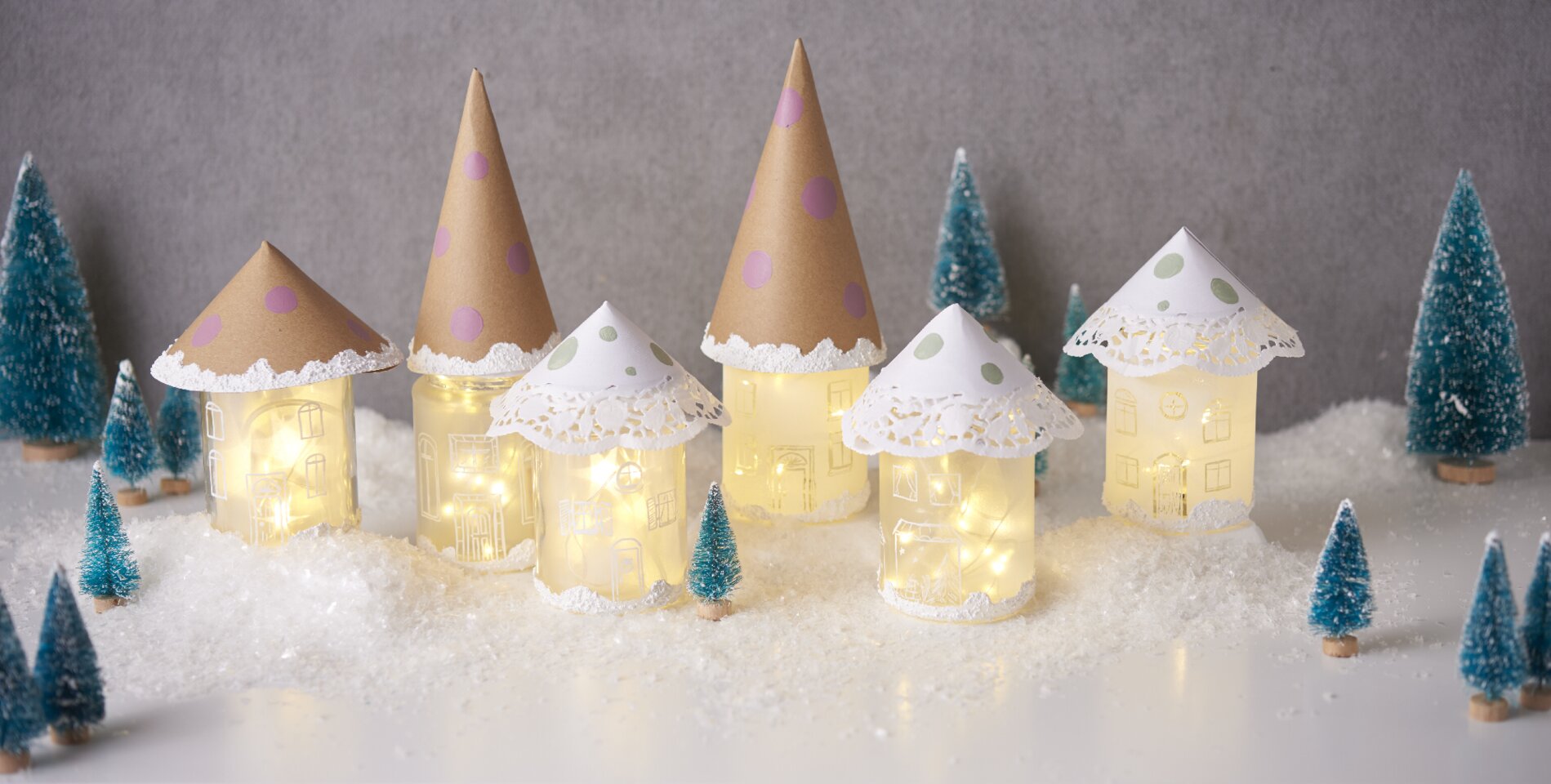 Winterdorf aus Schraubgläsern