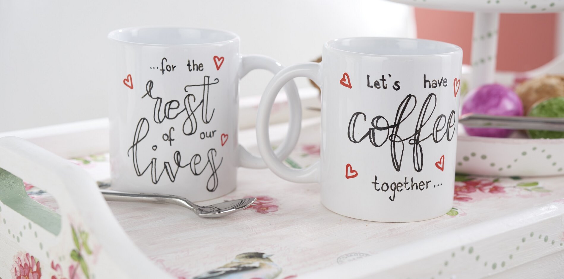 Romantische Tassen gestalten