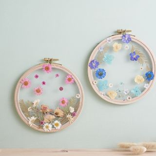 stickring mit tüll & trockenblumen