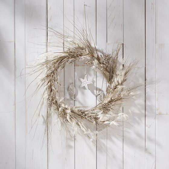 Maritimer Kranz mit Trockenblumen