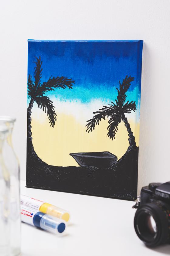 Painting with acrylic painters - South Sea wedge frame