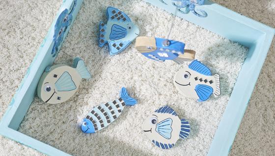 Pappmache Fische für lustiges Angelspiel 