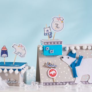 Ledově krásná karta a krabice