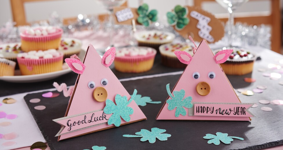 DIY Glücksschweine aus Papier