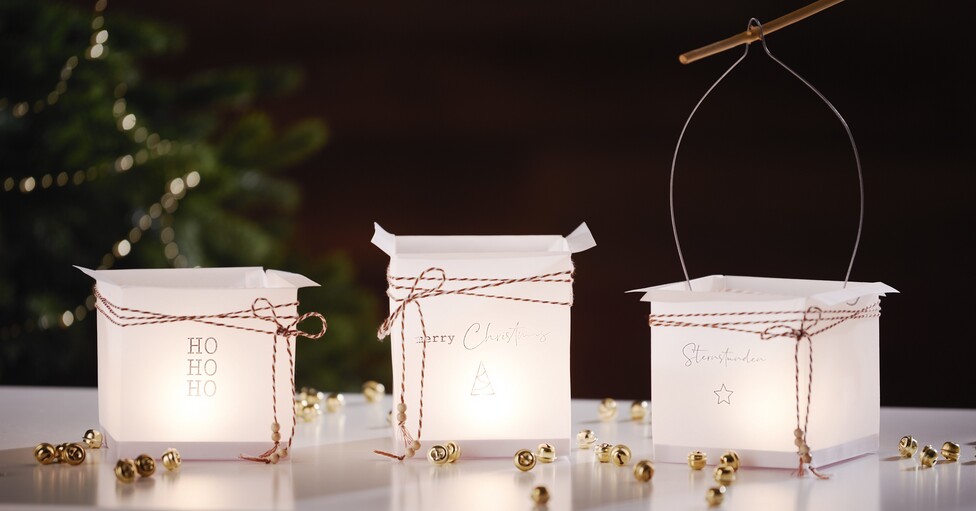 Weihnachtliche Laternen aus Papier