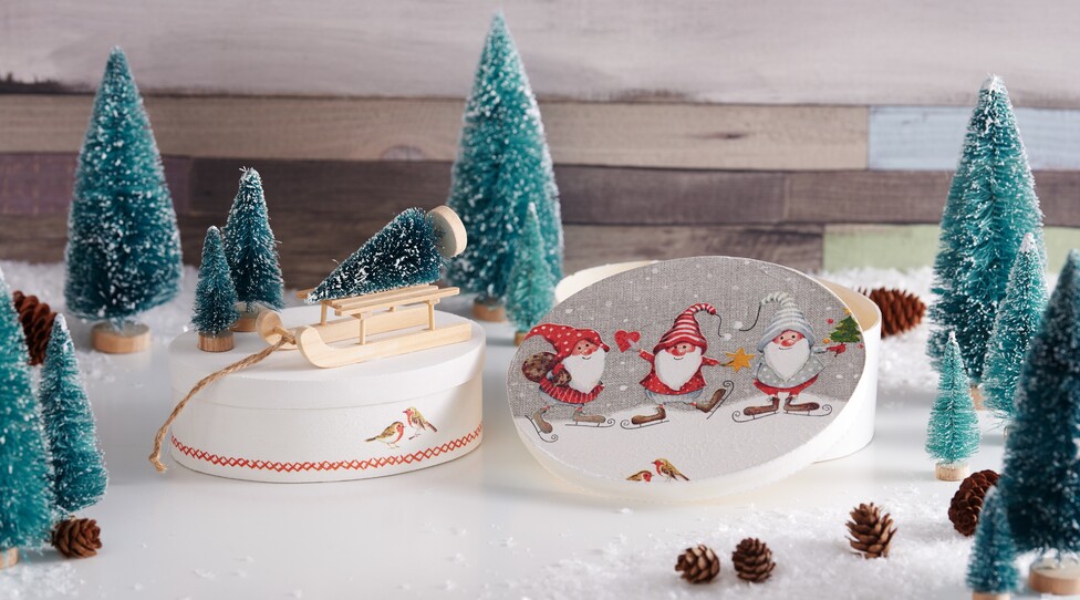 Geschenkverpackung mit Winterlandschaft