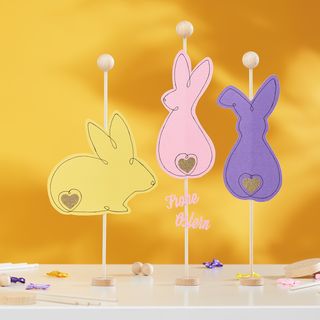 Osterhasen aus Leinenkarton