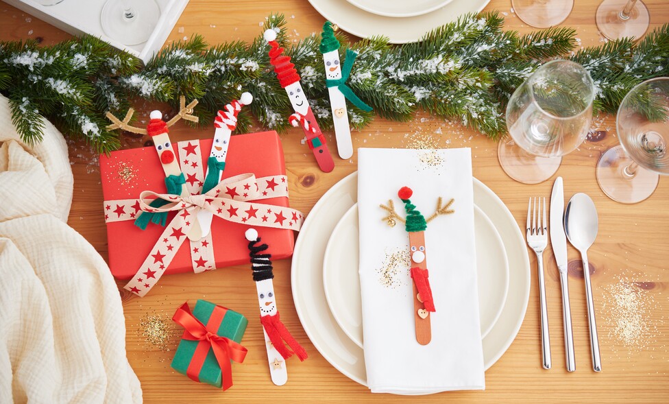Weihnachtsfiguren aus einfachen Holzspateln