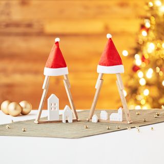 tannen bastelklötzchen häuser gießlinge