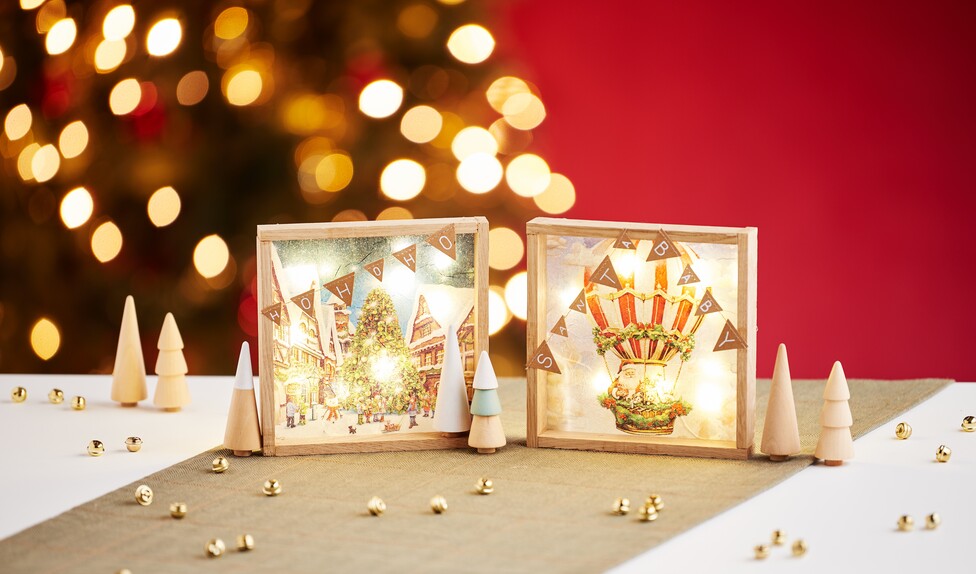 Lichtrahmen mithilfe der Serviettentechnik