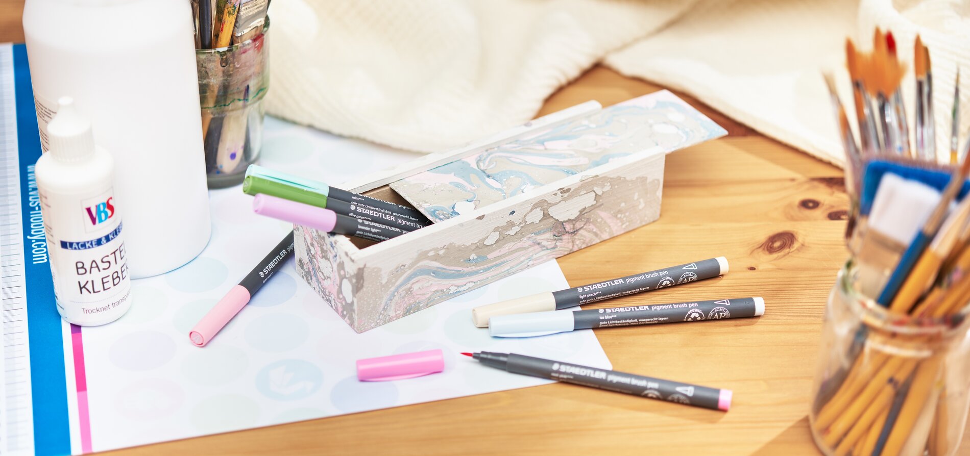 Stiftebox marmorieren