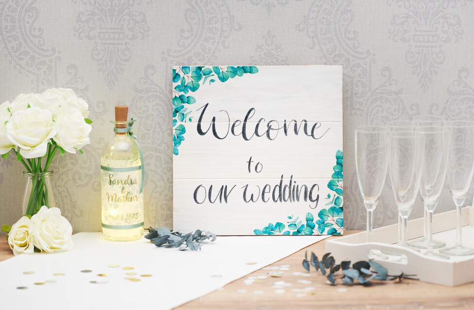 Hochzeit Willkommensschild