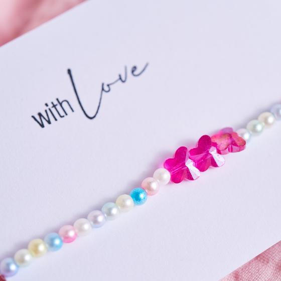 Armbänder mit Glasschliffperlen Schmetterlinge