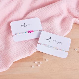 Náramky se skleněnými broušenými korálky motýli