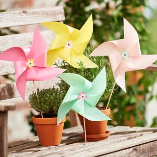 Windmills made from outdoor origami paper