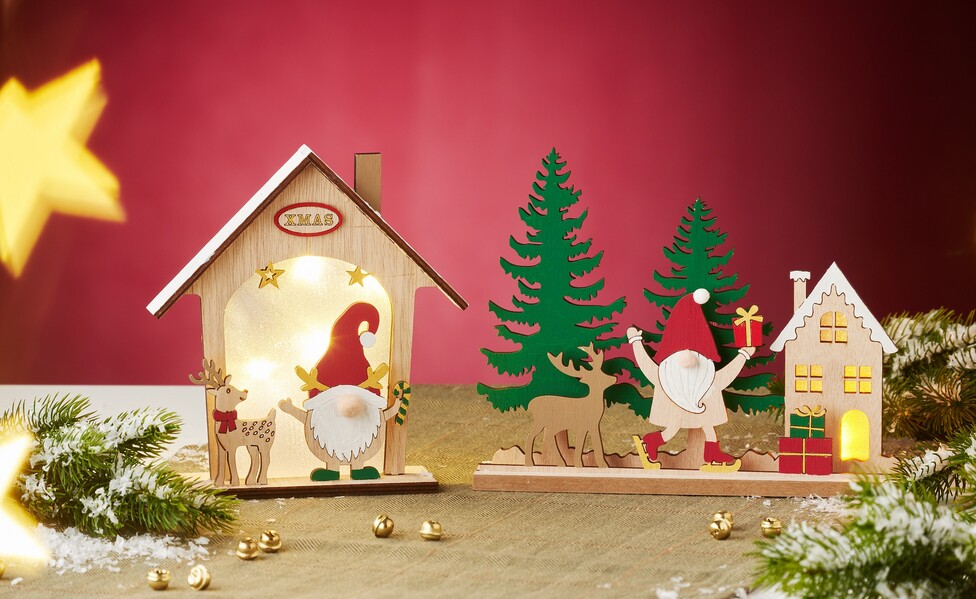 Holz-Steckmotive gestalten mit Lichteffekt