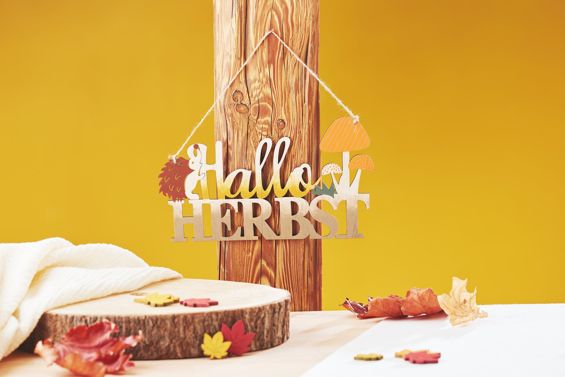 Herbstschild farblich gestalten