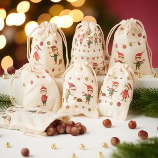 Stoffbeutel mit Serviettentechnik gestaltet