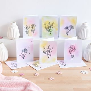 Cards with stamped flowers