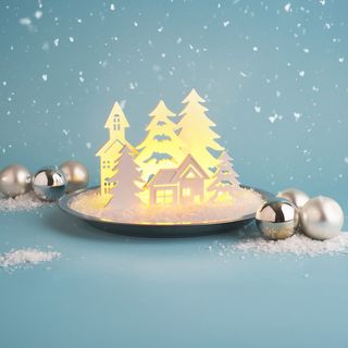 Casting an illuminated winter village