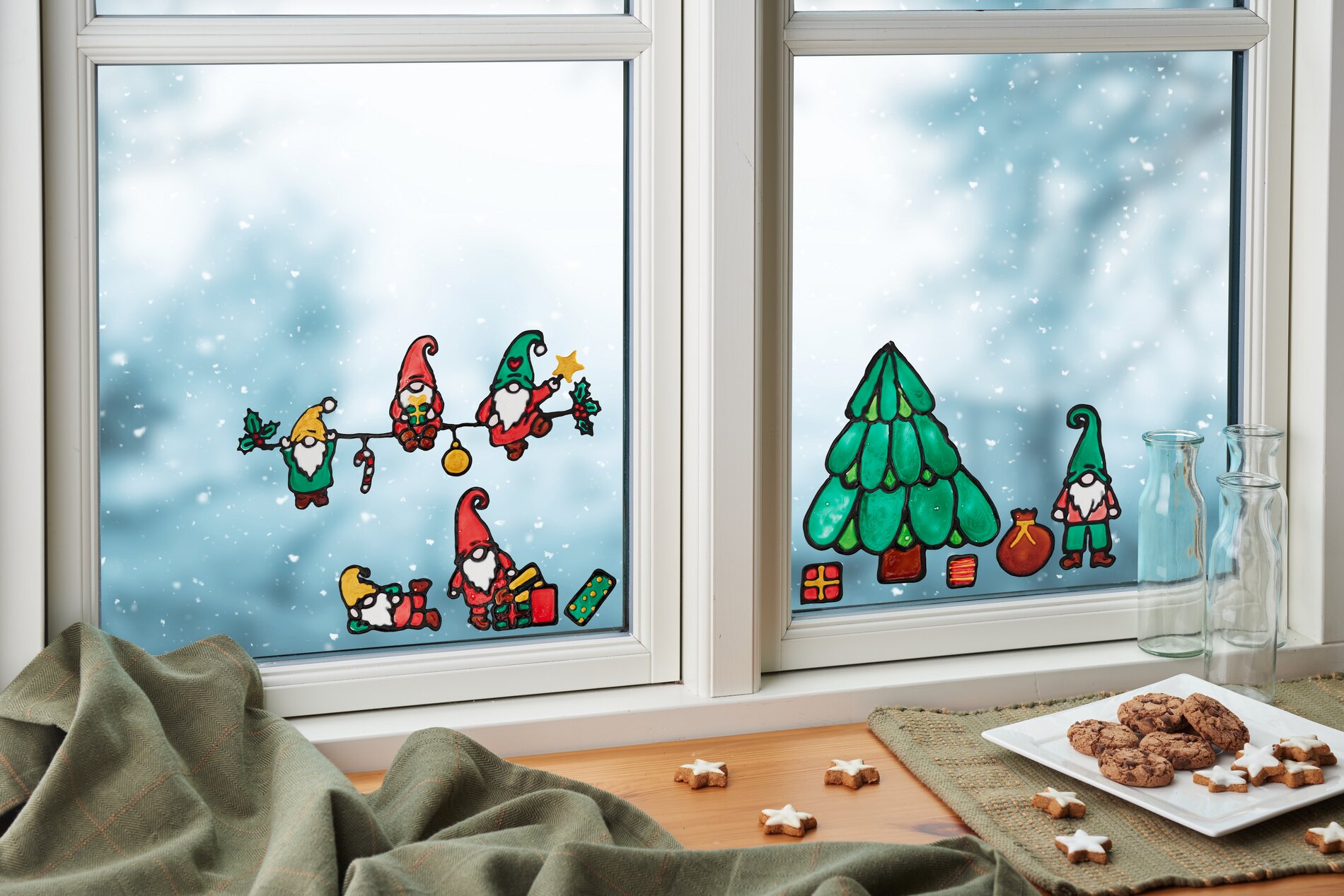  Window Color Vorlage Wichtel X-Mas