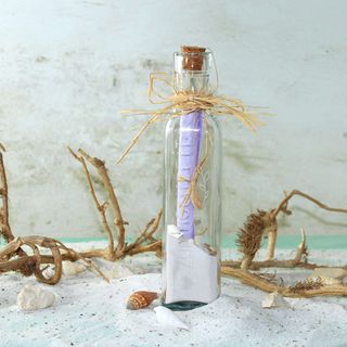 Flaschenpost zur Hochzeit einfach selber machen mit Glasgravur