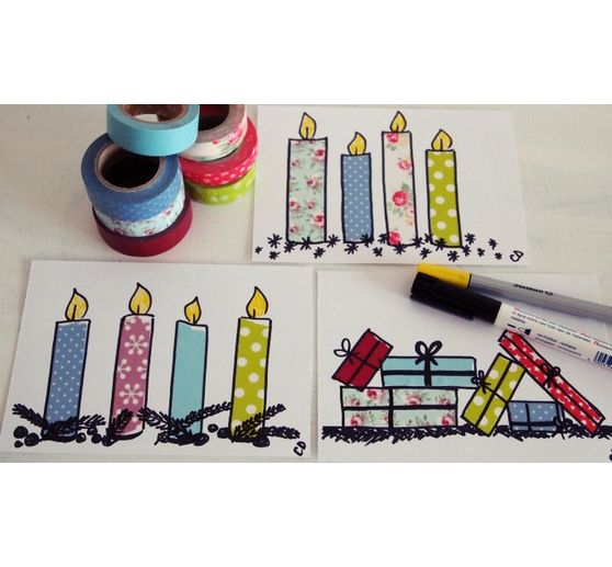 09_Silvermoon_Weihnachtskarten aus Masking Tape_Kategorie Pastell