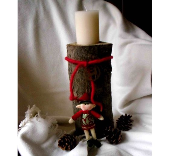 284_Biggy_Kerze auf einem Baumstamm_Kategorie Natur