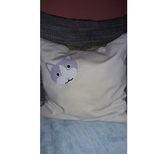 279_Tini83_Geschenk gen&auml;hter Kissenbezug mit Filzapplikation Katze