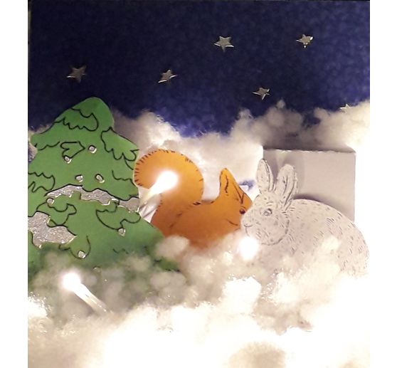 289_Tini83_Kleines beleuchtetes Pop-Up-Bild Tiere im Winterwald