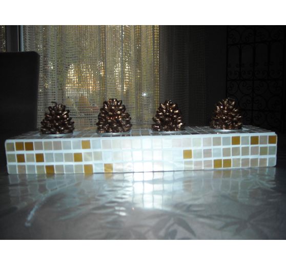 106_pomme de pin_bougeoir en mosa&icirc;que