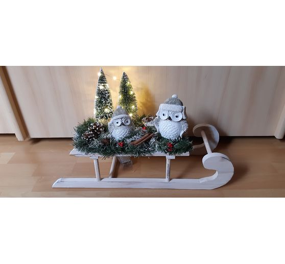 58_Doris's Kreativwelt_Dekoschlitten mit Eulen