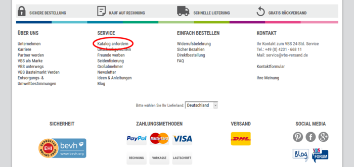 VBS Katalog online 