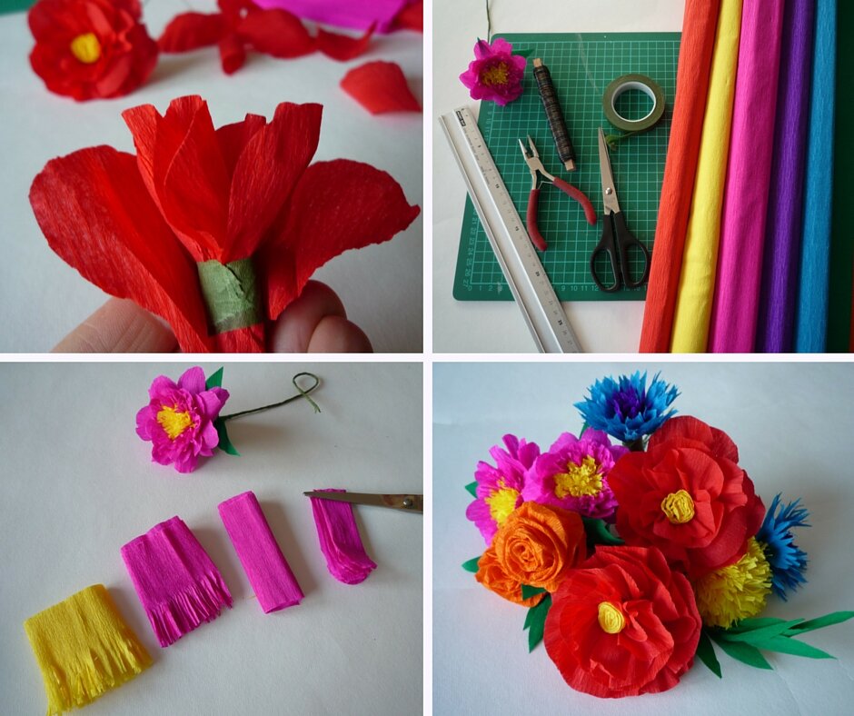 Papierblumen basteln