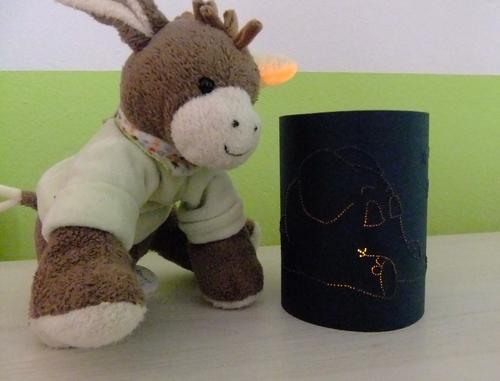 Prickellaterne Elefant Tischlaterne basteln