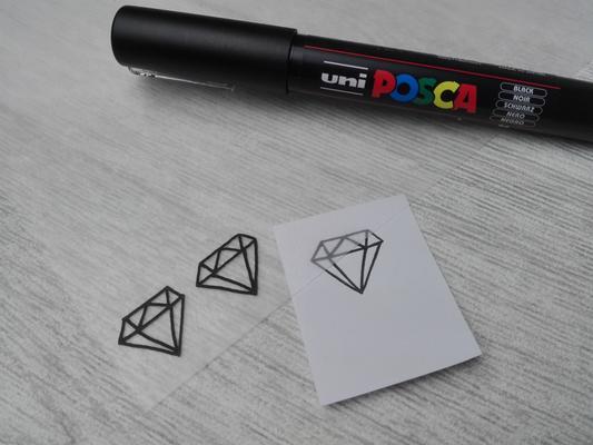 Ohrringe selber machen: Vorlage übertragen Schmuck selber machen mit Schrumpffolie