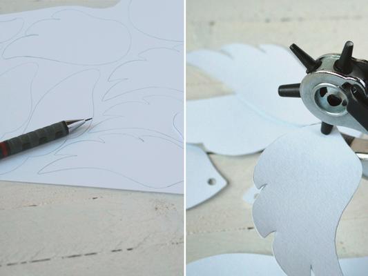 Federn: aufzeichnen Geschenkanhänger Federn Vorlage abzeichnen