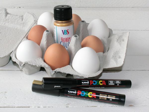 Ostereier bemalen: Material Ostereier einfach selber bemalen