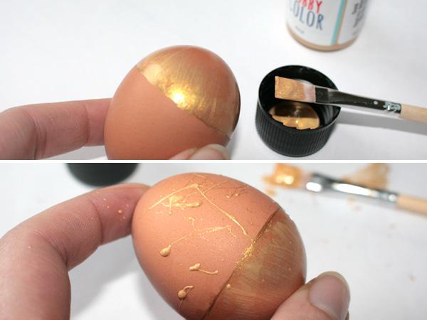 Ostereier bemalen: Gold