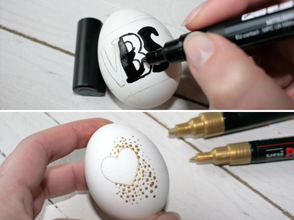 Ostereier bemalen: Herz