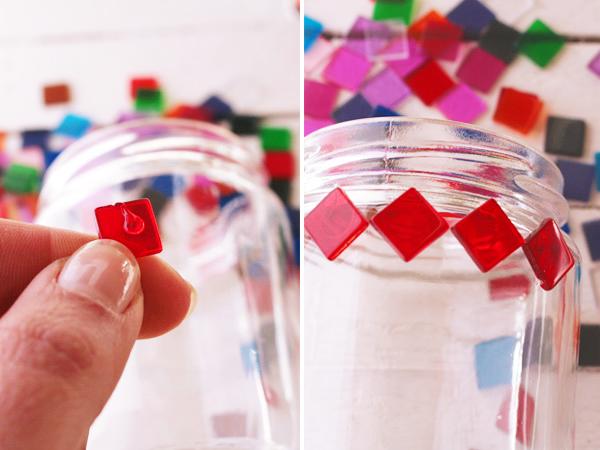 Windlicht mit Mosaik gestalten