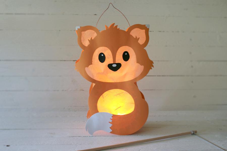 Fuchs Laterne selber basteln aus Pappe