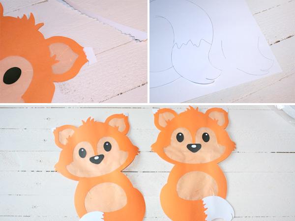 Fuchs Laterne: Doppelt legen Laterne für Kinder einfach selber basteln mit kostenloser Vorlage